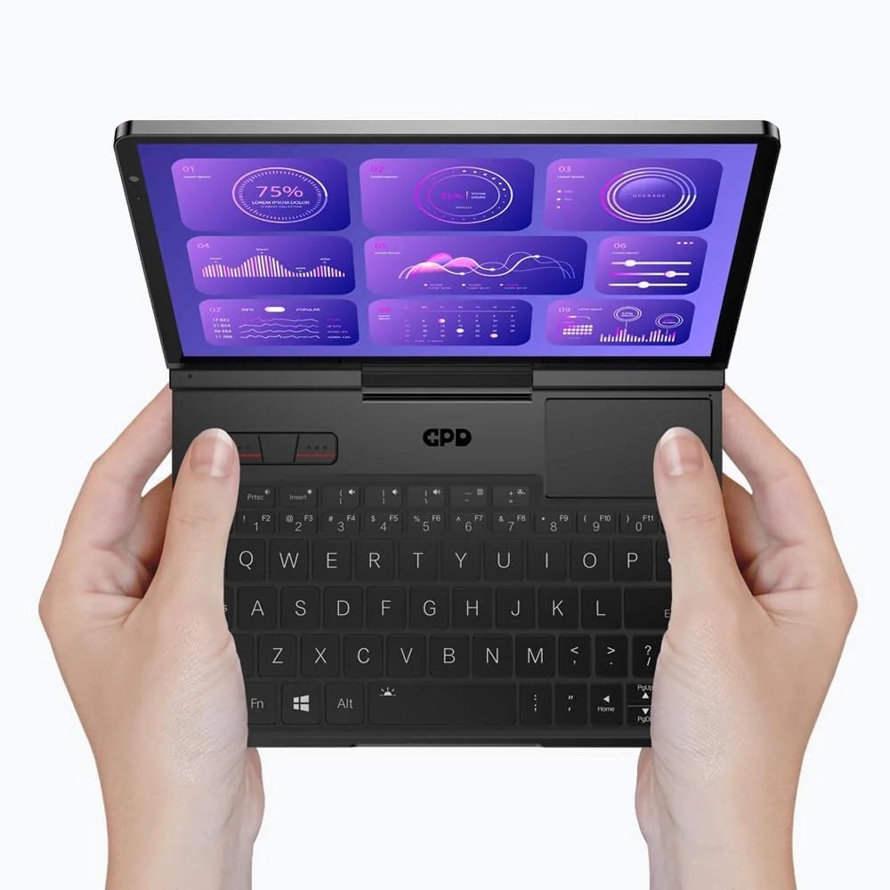 GPD Pocket 4 (8840U) Ultraprzenośny komputer PC z aluminium z systemem Windows 11, obrotowy ekran 8.8" Ultra HD 180°, Ryzen 7 8840U, 16 GB RAM LPDDR5x, 1 TB SSD NVMe, Wi-Fi 6E, Ethernet 2.5G, Bluetooth 5.3