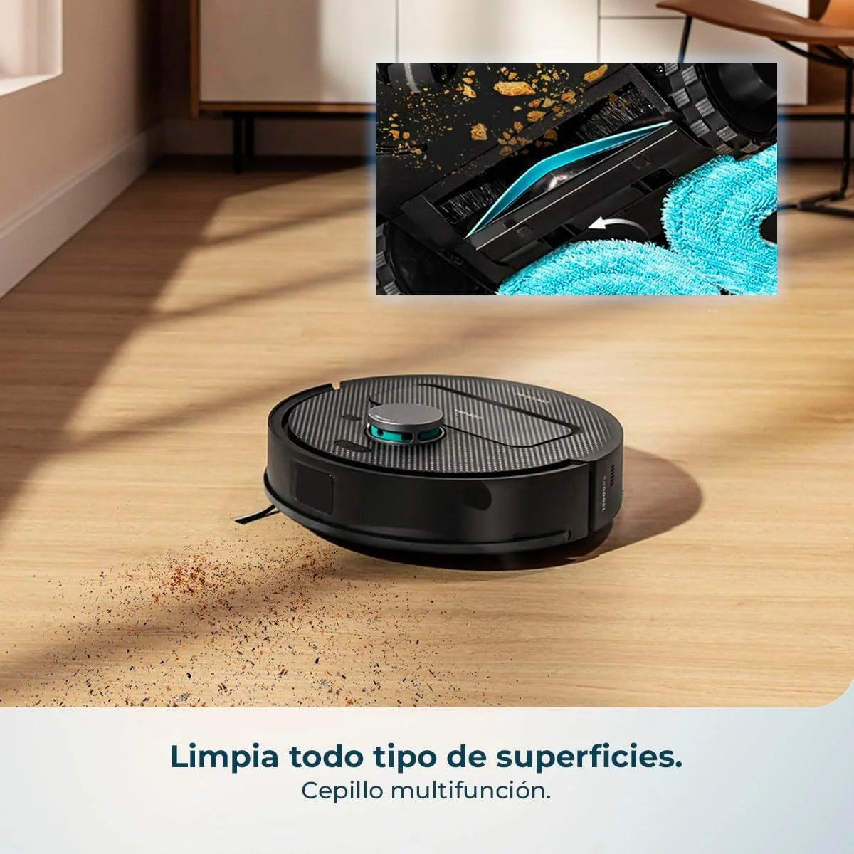 Robot odkurzająco-mopujący Cecotec z bazą samoczyszczącą i aplikacją Conga X50 X-Treme. Nawigacja laserowa, interaktywne mapowanie, 15000 Pa, autonomia 240 minut, podnoszone mopy, baza z 3 pojemnikami