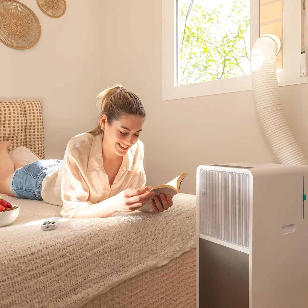Cecotec Przenośny Klimatyzator z Pilotem i Pompą Ciepła ForceClima 9450 Style Heating, 9000 BTU, Dotykowy, Wyświetlacz LED, 5 Trybów, 2 Prędkości, Osuszacz, Timer, 16 m², Biały
