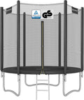 SONGMICS – Trampolina Ogrodowa dla Dzieci, Średnica 183/244/305/366/427 cm, Zewnętrzna Siatka Zabezpieczająca, Poduszki Ochronne, Drabinka, Prosty Słup o Wysokości 180 cm, Stalowa Rama