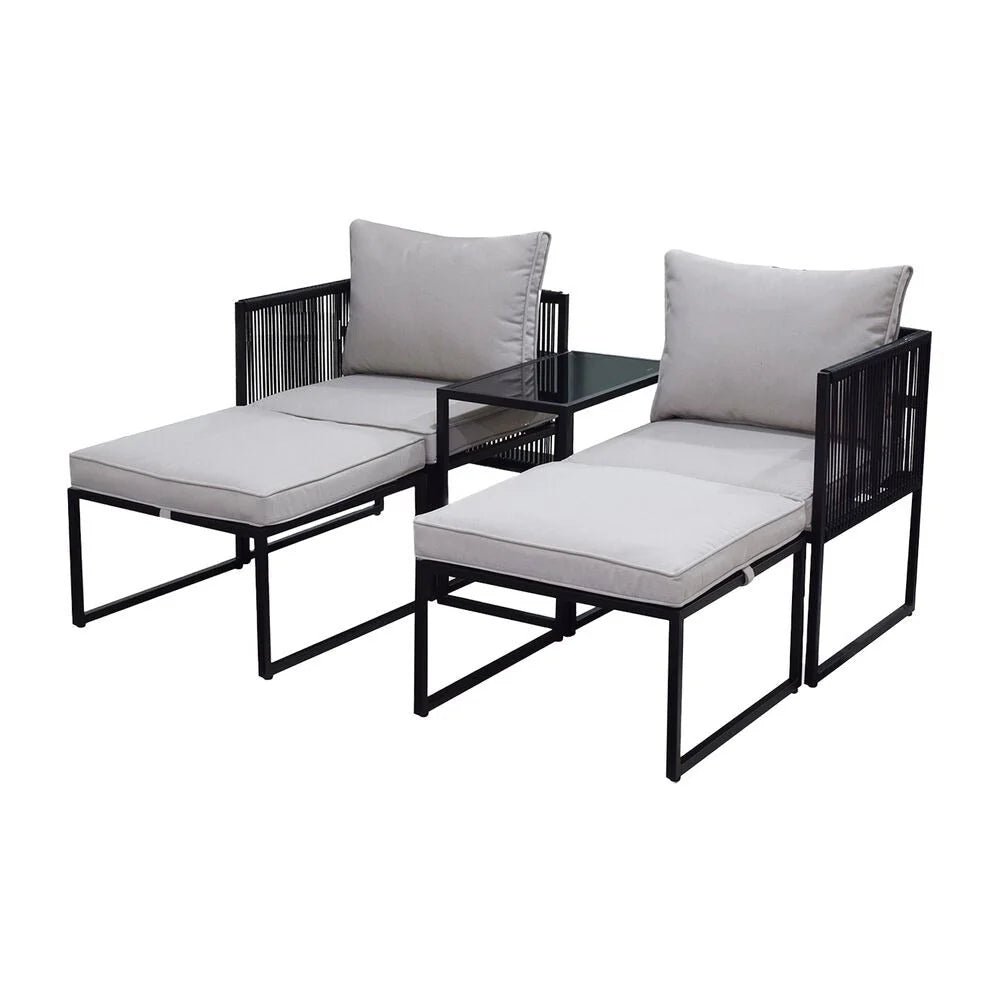Jumi garden furniture set, with cushions, grey