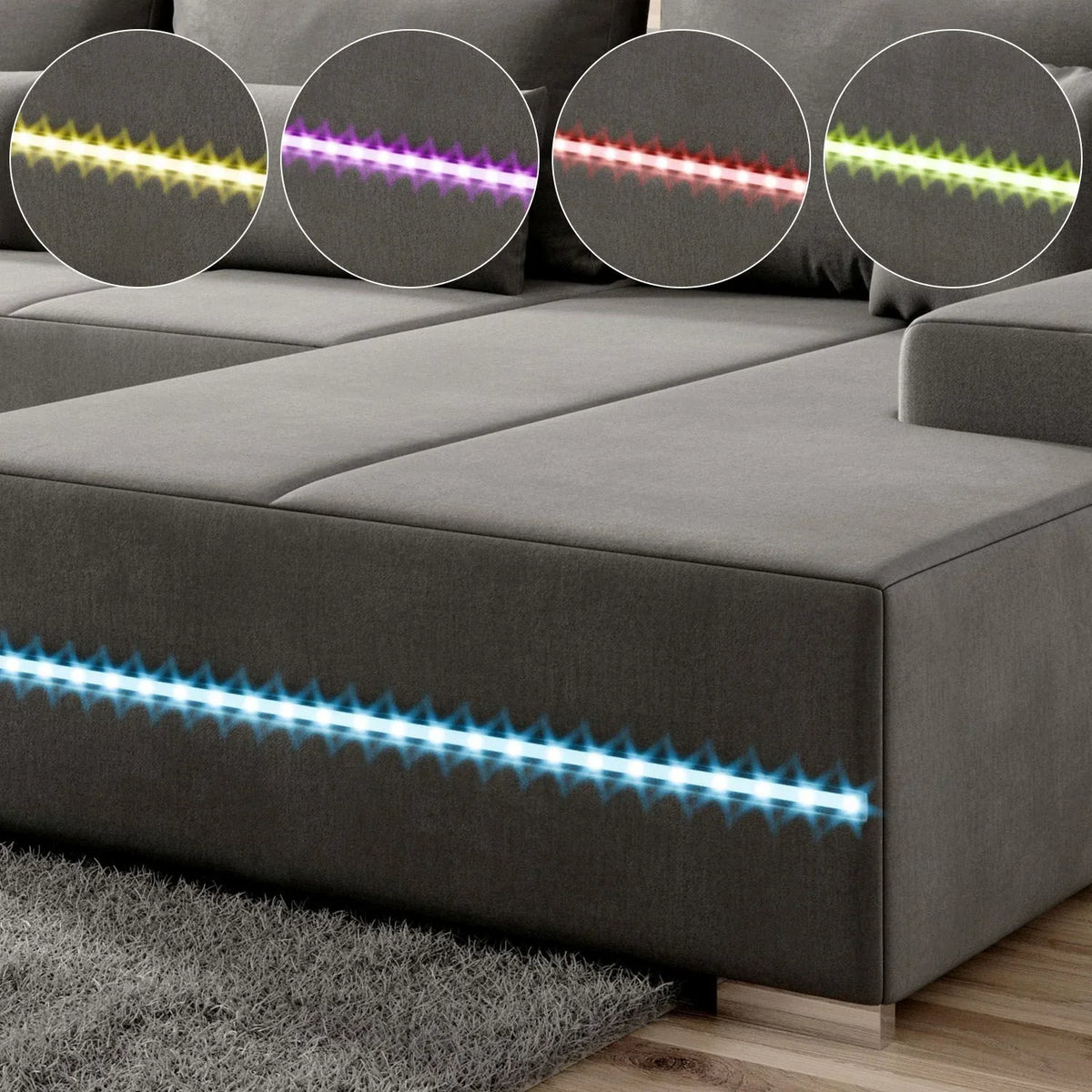 2025 Sofa narożny Malbun z oświetleniem LED