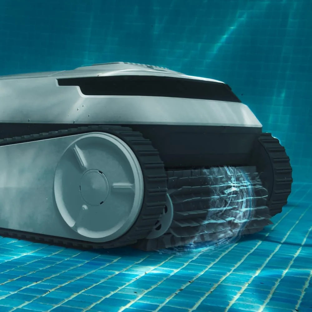 Robot sprzątający do basenu Cecotec Conga Pooldroid 5000 TotalClean Pearl, czyści dno, ściany i linię wodną. Powierzchnia do 100m2, maksymalne nachylenie 90º, systematyczne czyszczenie, czas pracy 100min, pojemność 4L