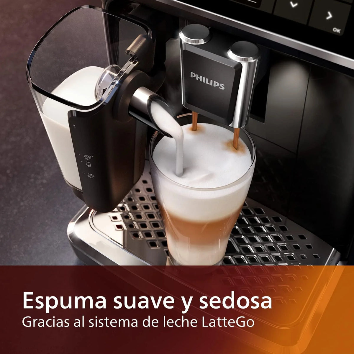 Ekspres automatyczny serii 5400 - system spieniania mleka LatteGo, 12 rodzajów kawy, intuicyjny wyświetlacz, 4 profile użytkowników, czarny (EP5441/50)