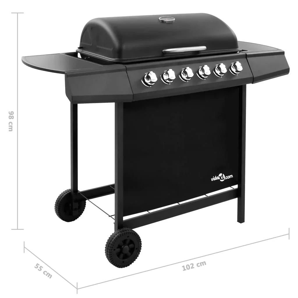 Czarny Grill Gazowy Vidaxl Z 6 Palnikami