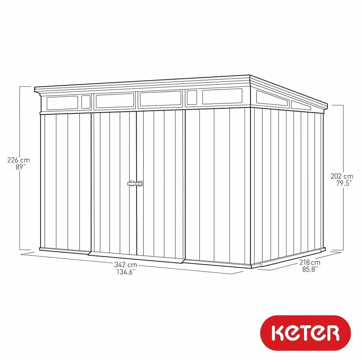 2026 Keter Artisan Domek Ogrodowy 11 x 7 stóp (3,4 x 2,1 m) – Eleganckie i Solidne Rozwiązanie do Przechowywania na Zewnątrz