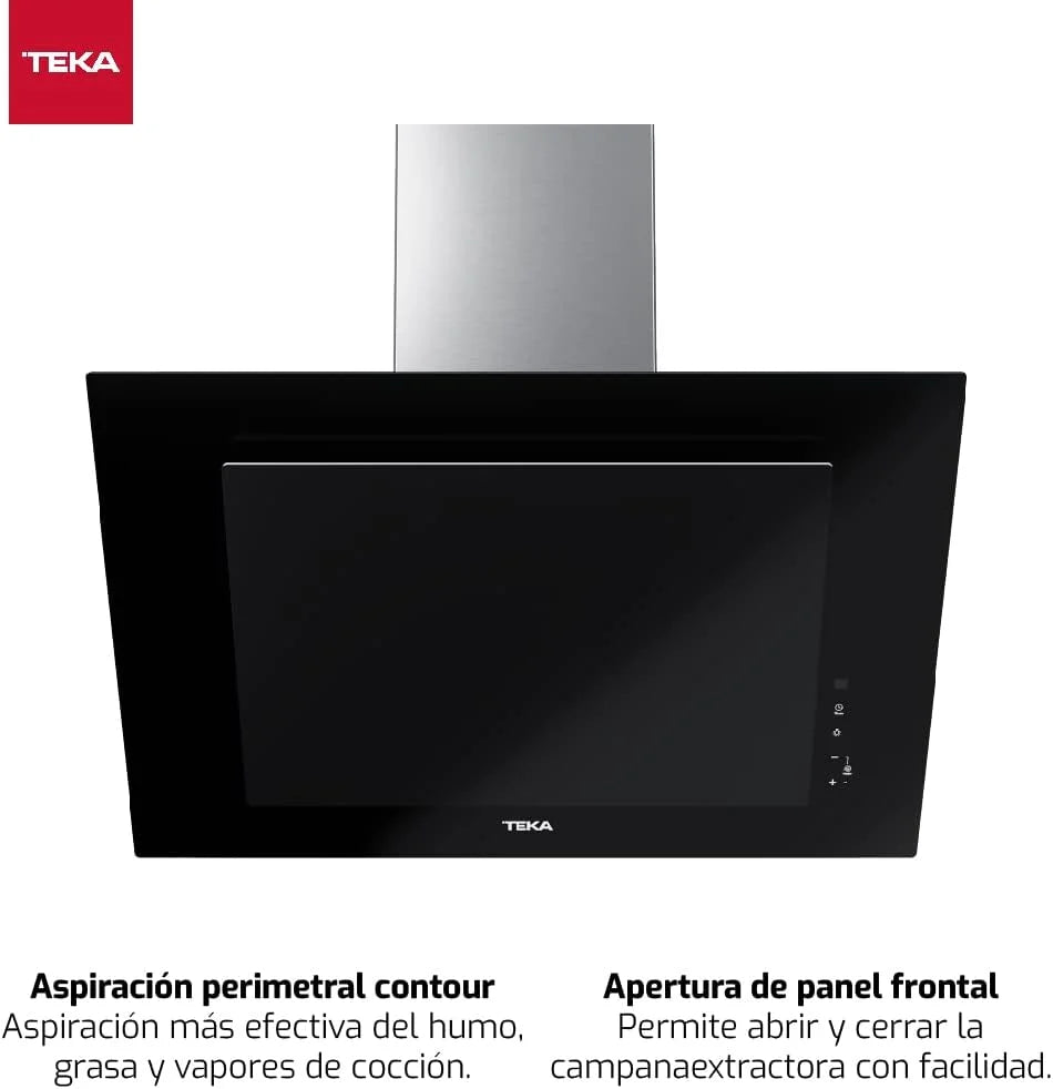 TEKA Okap Kominowy 70 cm, Podwójny Silnik EcoPower, Pochłanianie Obwodowe, 3+1 Prędkości Fresh Air, Wydajność 98m3, Hałas 61dB, 2x LED DVT 78660 TBS