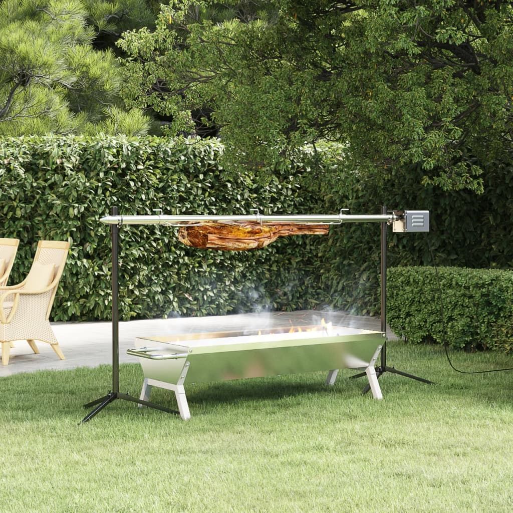 Automatyczny grill z silnikiem stal nierdzewna 150x46,5x82,5 cm Vidaxl