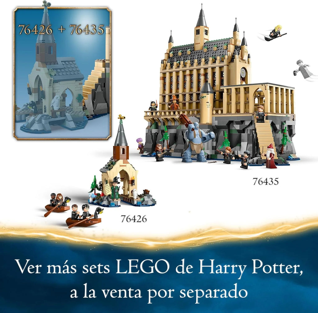 Harry Potter Zamek Hogwart Wielka Sala: Zabawka Szkoła Magii, 11 Minifigurek w Zestawie, w Tym Hermiona Granger i Ron Weasley, Prezent dla Dzieci w Wieku od 10 Lat 76435