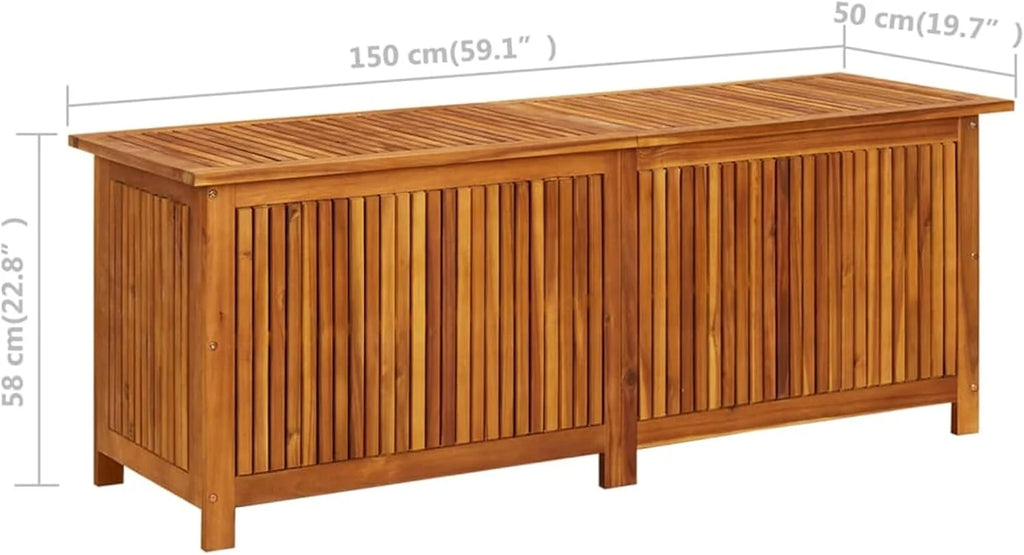 ARKEM Skrzynia Ogrodowa Schowek na Poduszki Drewno Akacjowe 150x50x58 cm Skrzynia Ogrodowa Ławka Schowek Skrzynia na Poduszki
