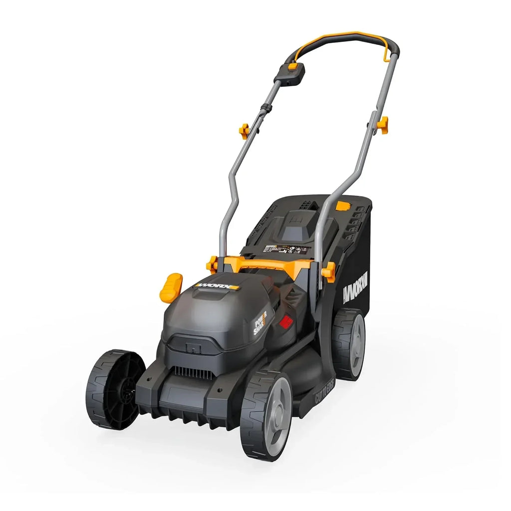 Kosiarka WORX WG737E Nitro z akumulatorem 40 V (2 x 20 V), mocny silnik bezszczotkowy, szerokość koszenia 37 cm, 6-stopniowa regulacja wysokości koszenia (20–70 mm), kosz na trawę 40 l