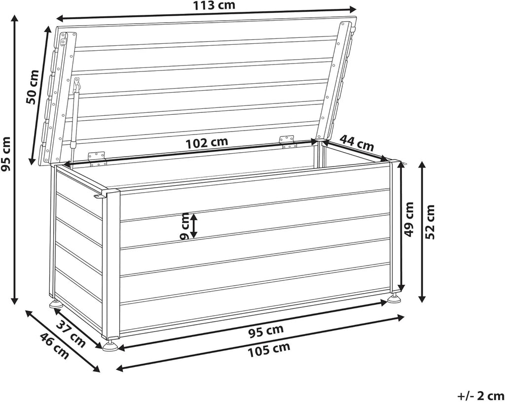 Beliani Aluminiowa skrzynia ogrodowa biała 113 x 50 cm Campalto