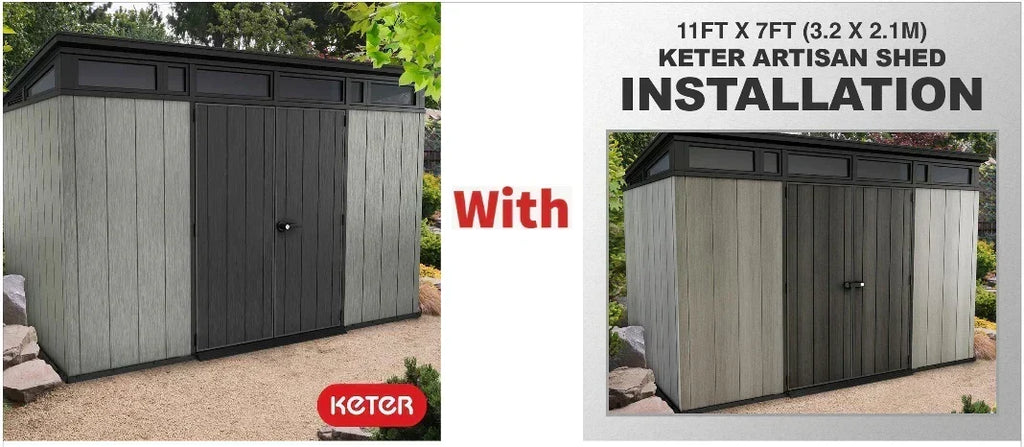 2026 Keter Artisan Domek Ogrodowy 11 x 7 stóp (3,4 x 2,1 m) – Eleganckie i Solidne Rozwiązanie do Przechowywania na Zewnątrz