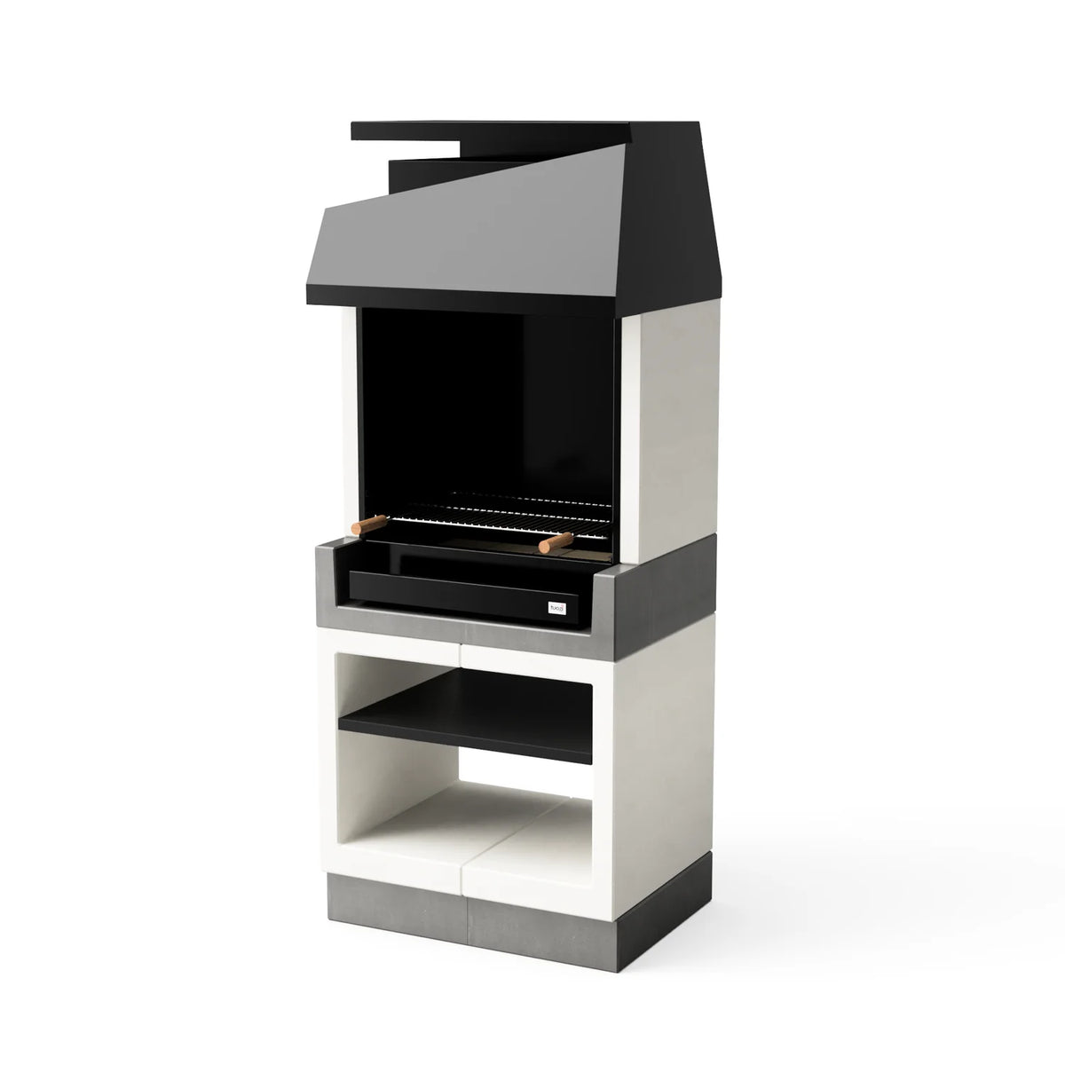 Tuozi - Grill Murowany Na Drewno I Węgiel Model Kitaway Otte (szary/biały - 84 X 63 X 206 Cm) Nr ref.: T00170