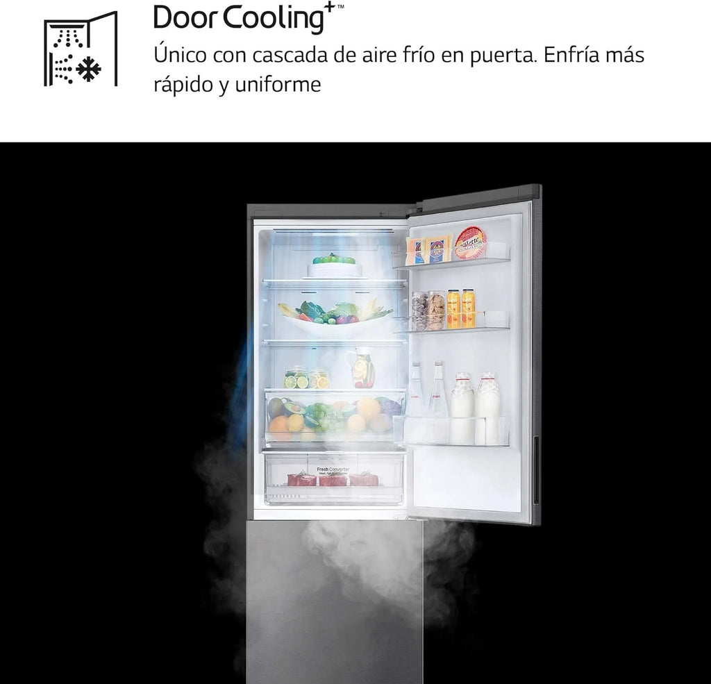GBP61DSXGC - Lodówka kombi No Frost, zamrażarka, sprężarka Smart Inverter, kolor Inox Antihuellas, 186 cm, 341 l