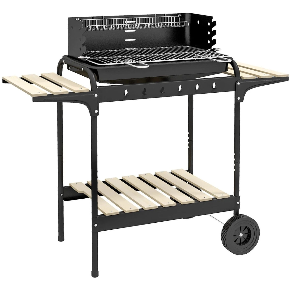 Grill węglowy Outsunny Metal Pine, 103x47x95 cm, czarny
