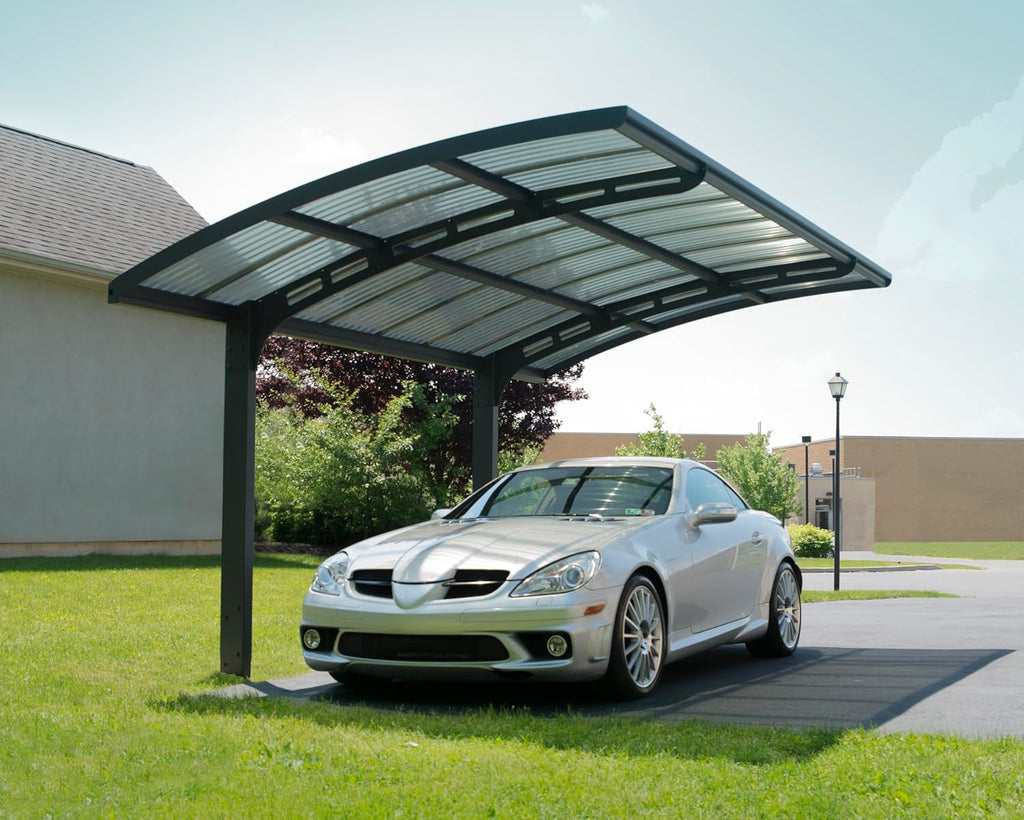 Carport Canopia by Palram Arizona 5000 z poliwęglanu, wytrzymałe i nierdzewne aluminium, które chroni samochód przed światłem słonecznym