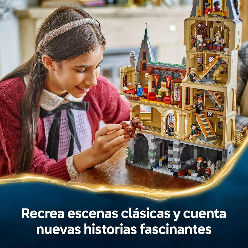Harry Potter Zamek Hogwart: Wieża centralna — Zamek-zabawka z Komnatą Latających Kluczy i Szachami Czarodziejów — 12 minifigurek — Prezent dla dziewczynek i chłopców w wieku od 10 lat 76454