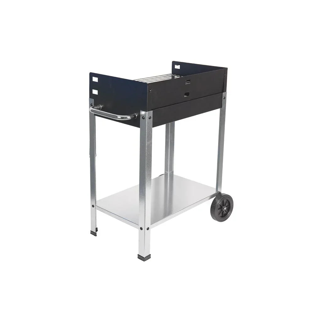 Cofan Grill Węglowy Na Kółkach | Regulowany Ruszt | Z Ogniotrwałą Cegłą I Bocznym Uchwytem | Łatwy Transport | Duża Powierzchnia Grillowania | Wymiary: 56,7 X 36 X 83 Cm