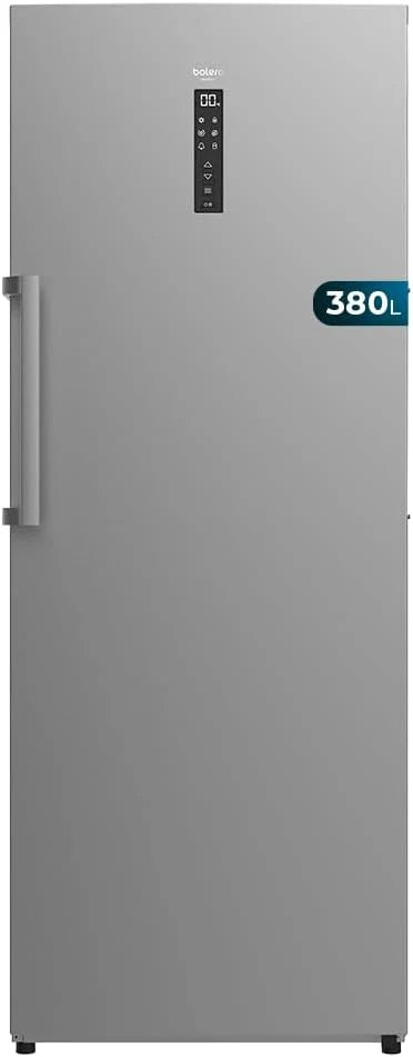 Cecotec Pionowa Zamrażarka Bolero CoolMarket UF 380 inox D. 380L, 1950W, Silnik Inverter Plus, Niskie Zużycie Energii, Total No Frost, Wyświetlacz w drzwiach, Możliwość Przekształcenia w Lodówkę, Multi Airflow