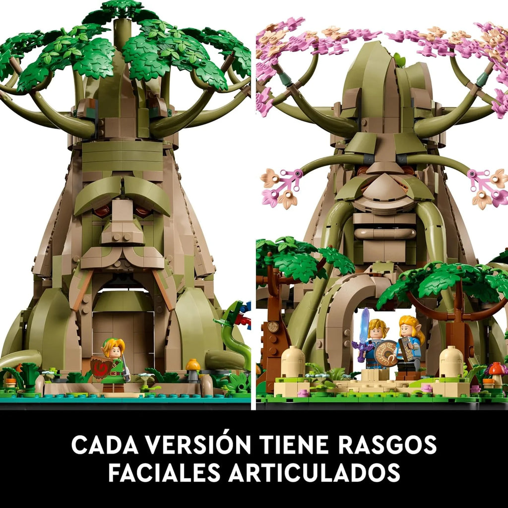 The Legend of Zelda Wielkie Drzewo Deku „2 w 1”, Zestaw Modelarski dla Dorosłych z Zeldą i 3 Minifigurkami Linka, Prezent dla Fanów Gier Wideo Ocarina of Time i Breath of The Wild 77092