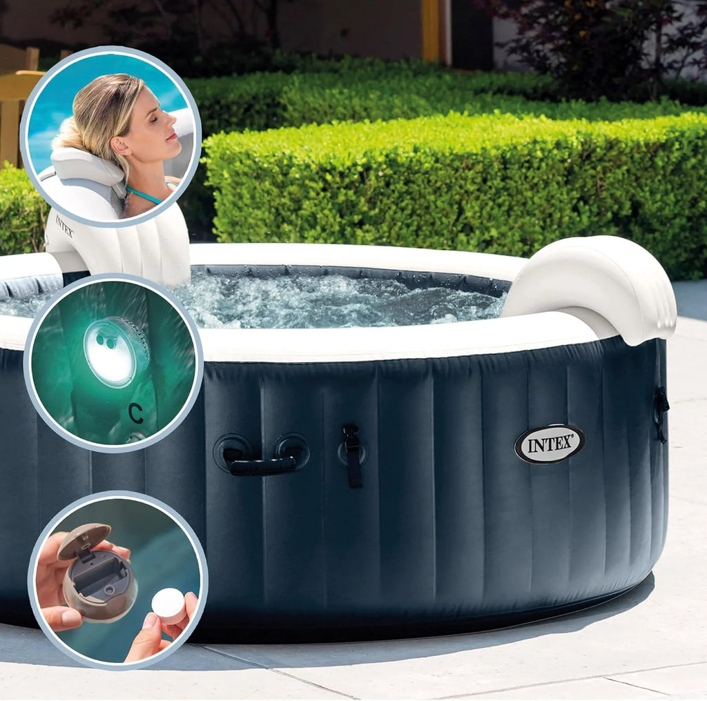 Intex SPA Dmuchane 4 Osobowe Bubble Massage Granatowe (55084)