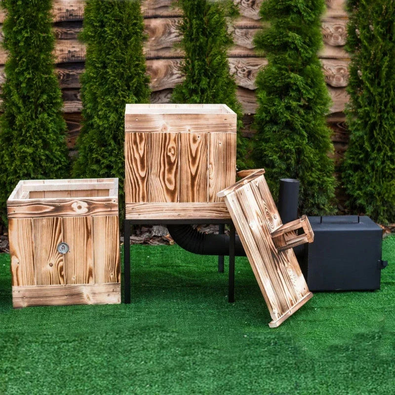 WOODEN SMOKEHOUSE LARGEST 4XL OVEN GARDEN NEWEST IMPREGNATION x2