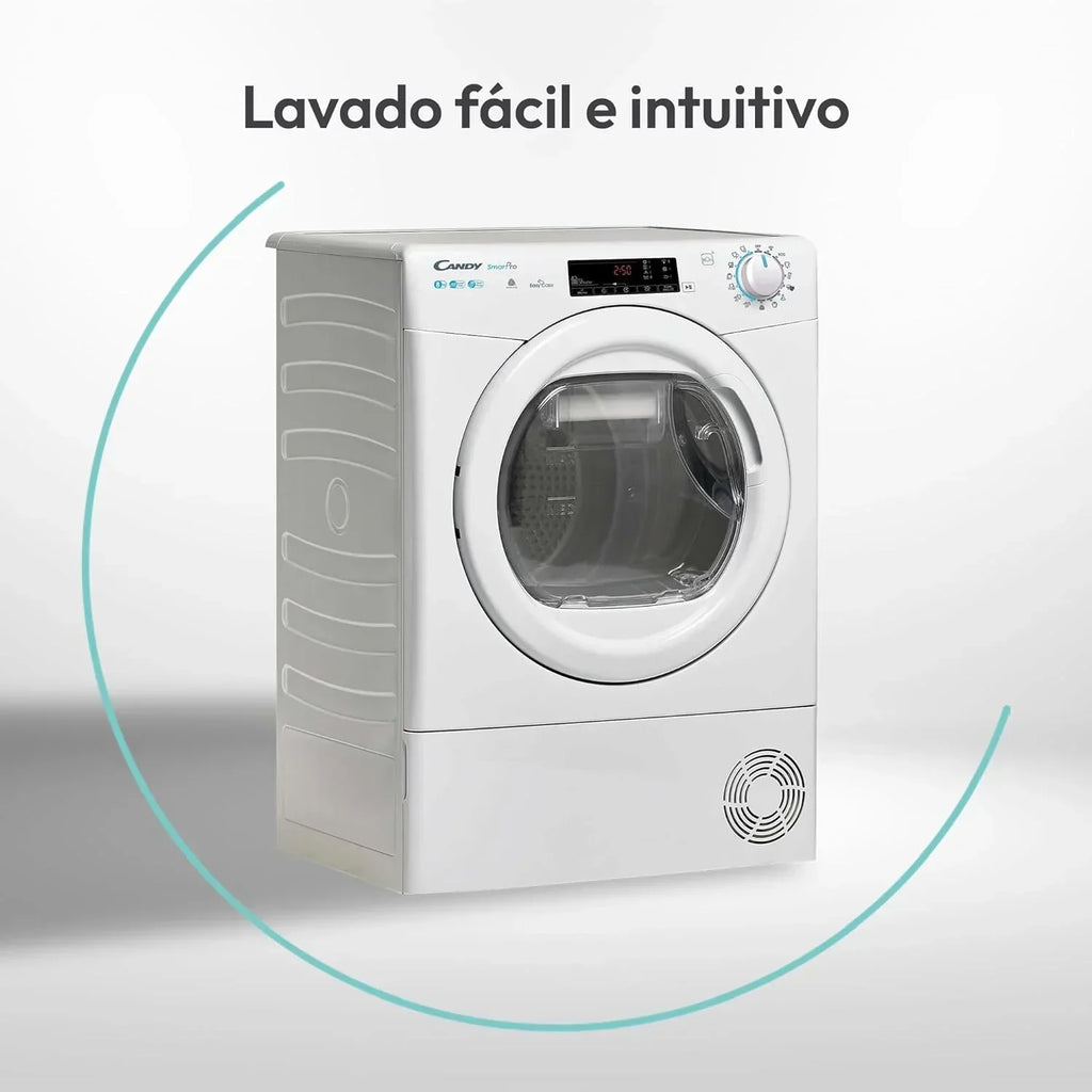 Candy Smart CS 14102DE/1-S, Pralka 10 kg, 1400 obr./min, Cyfrowy wyświetlacz i sterowanie, Technologia NFC, Asystent głosowy, 15 programów, 5 szybkich, Łatwe prasowanie, Opóźnienie startu 24H, Czujnik KG, 81 DB, Biała