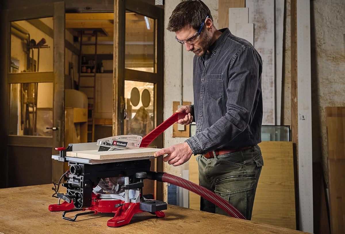 Einhell Ukośnica i pilarka stołowa TE-MS 216 T (1500W, tarcza Ø216mm, szerokość cięcia 120mm, głębokość cięcia 55mm, z laserem liniowym, funkcja piły stołowej)