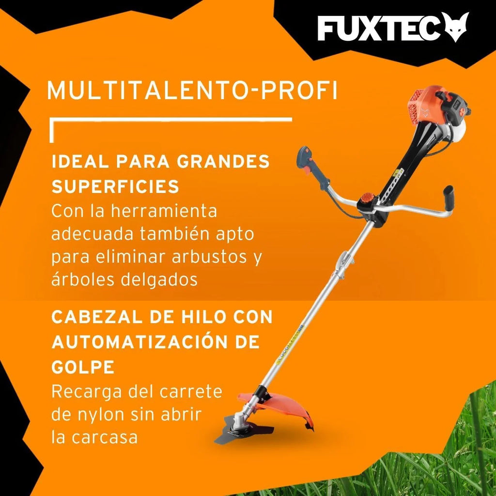FUXTEC Profesjonalna kosa spalinowa 62 cm³, 3,5 KM, urządzenie wielofunkcyjne 2w1, z paskiem na ramię, system antywibracyjny, podkaszarka wielofunkcyjna, silnik 2-suwowy