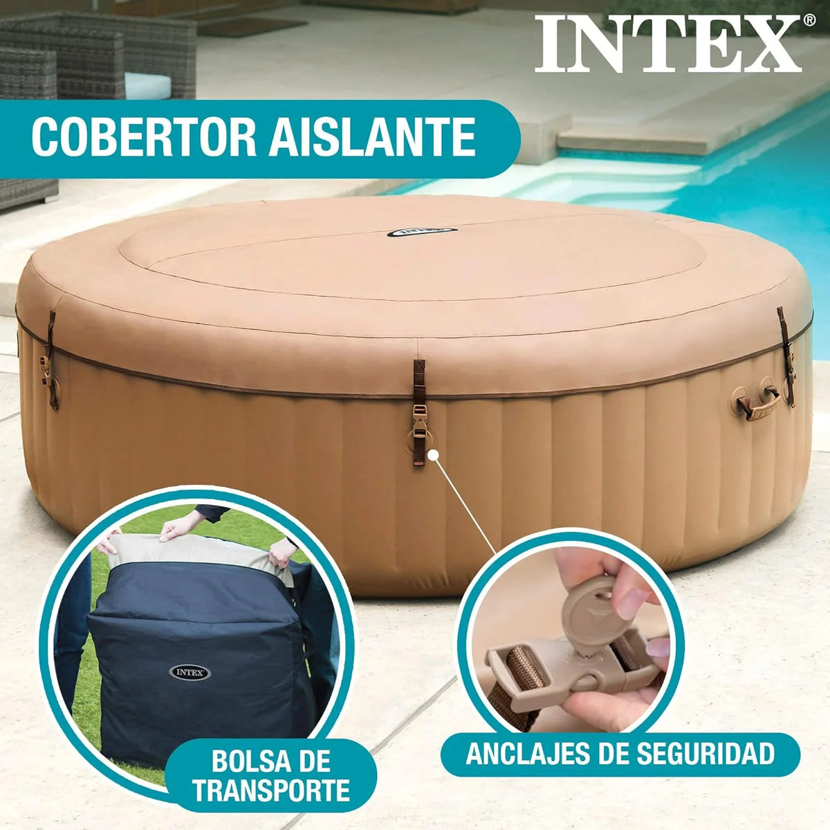 Intex 28428EX Nadmuchiwane SPA, beżowy, 6 osób