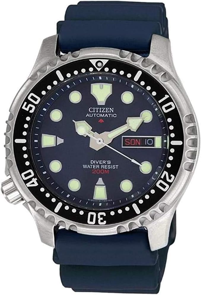 Citizen - Męski zegarek analogowy automatyczny z gumowym paskiem Promaster Marine