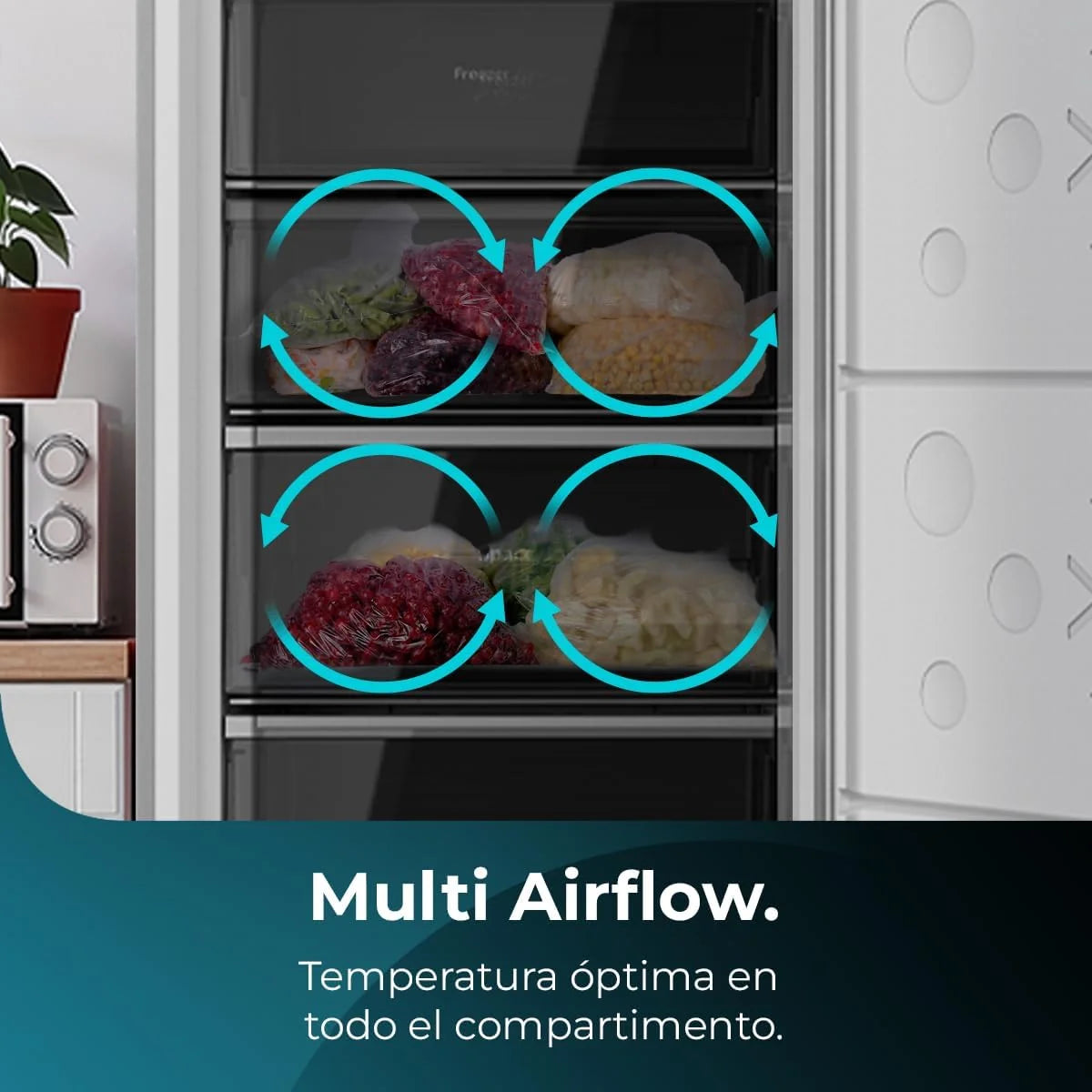 Cecotec Pionowa Zamrażarka Bolero CoolMarket UF 380 inox D. 380L, 1950W, Silnik Inverter Plus, Niskie Zużycie Energii, Total No Frost, Wyświetlacz w drzwiach, Możliwość Przekształcenia w Lodówkę, Multi Airflow