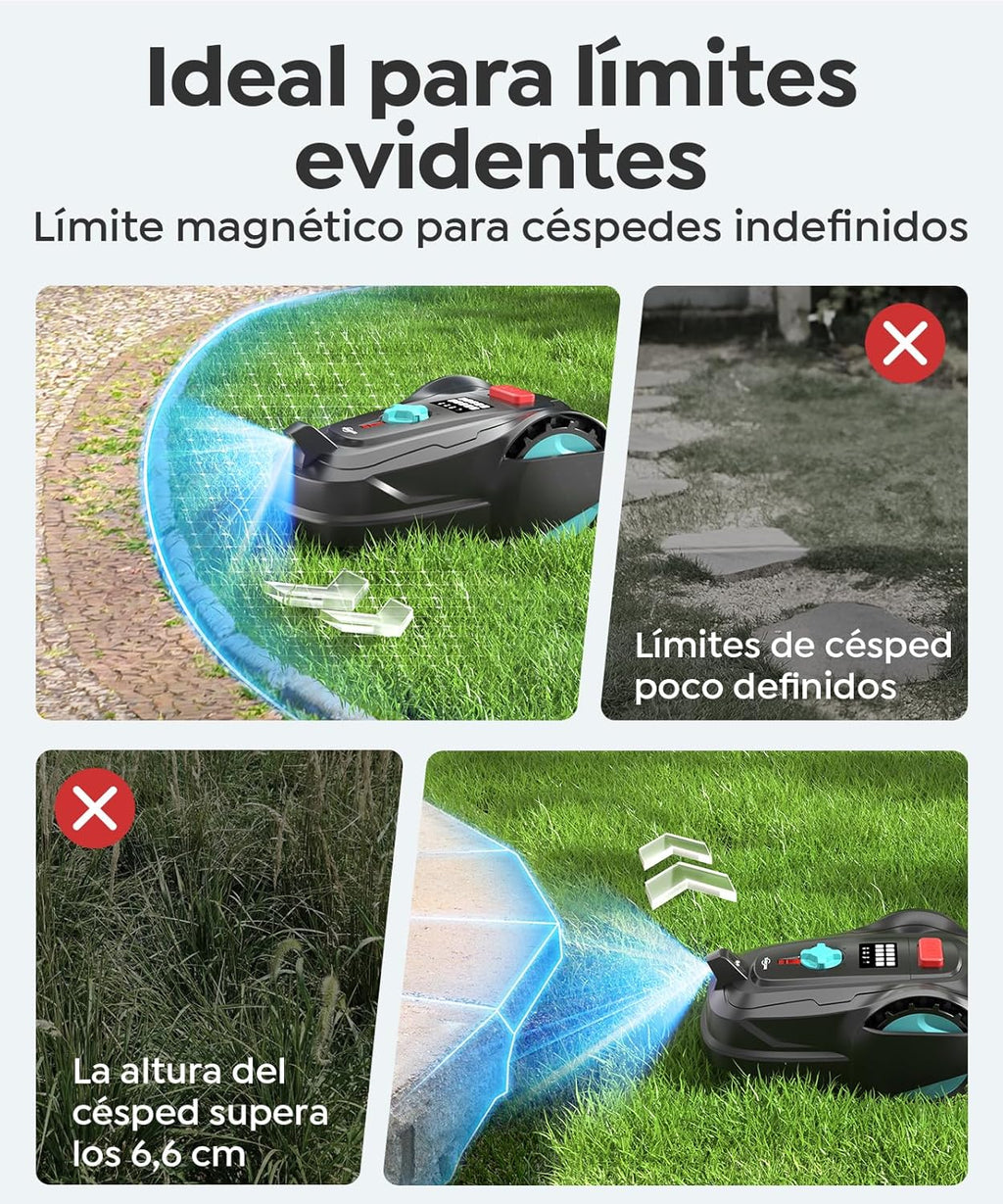 Robot koszący M800Plus bez przewodu ograniczającego, 800 m², pozycjonowanie GPS + wizja AI, robot koszący bezprzewodowy, tryb koszenia w kształcie litery U, wykrywanie 150 przeszkód, automatyczne ładowanie, aplikacja