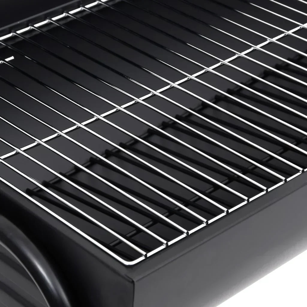 2026 Grill z 2 czarnymi rusztami do gotowania – Przenośny grill o wymiarach 80x95x90 cm ze stali