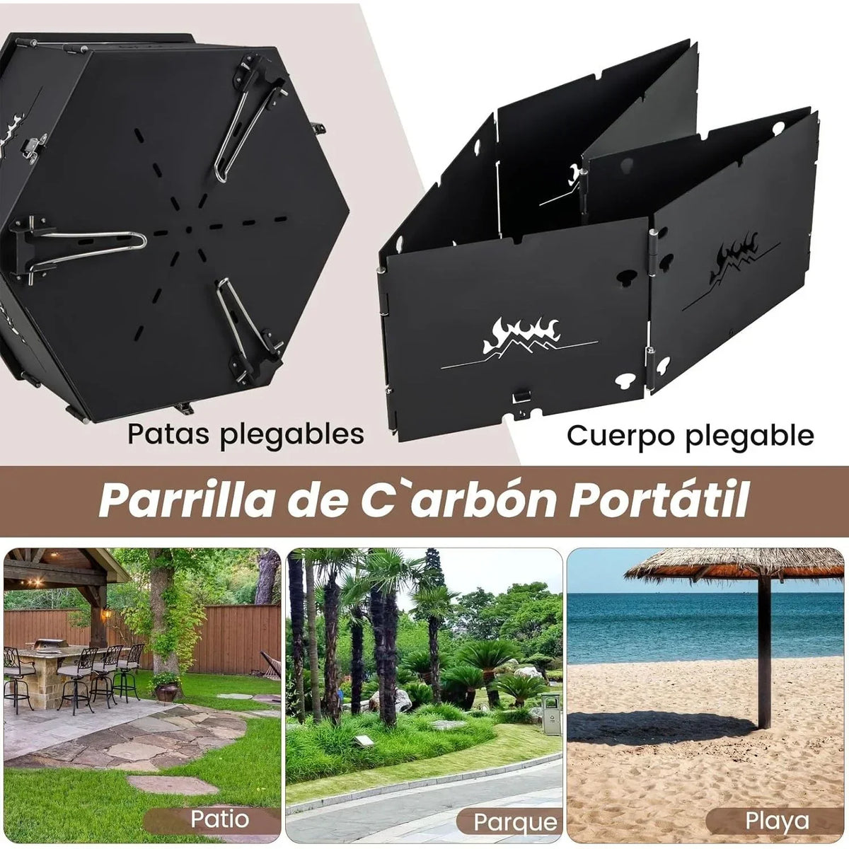 Barbacoa Carbon Grande Grill Węglowy I Na Drewno Z Składanym Korpusiem I Nóżkami Costway 77 X 74 X 38 Cm