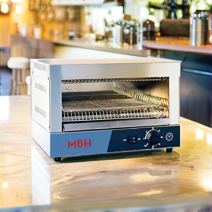 MBH - Profesjonalny toster elektryczny ze stali nierdzewnej do GASTRONOMII. Przemysłowy toster jednopoziomowy do barów i restauracji.