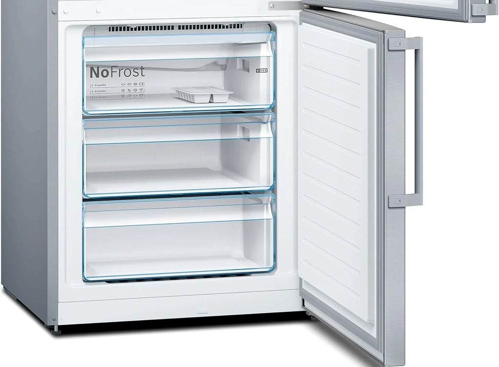 Bosch Serie 4 - Lodówko-zamrażarka, NoFrost, wysokość 203 x szerokość 70 cm, 438 L, technologia VitaFresh, biała - KGN49XIDQ