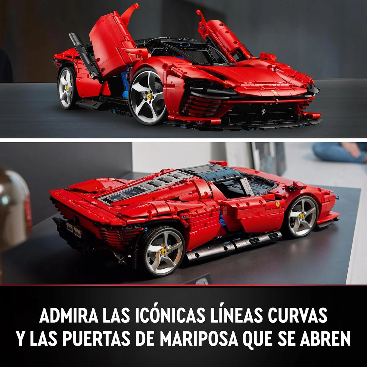 LEGO Technic Ferrari Daytona SP3, Czerwony Model Supersamochodu do Zbudowania, Skala 1:8, Kolekcjonerski Prezent dla Mężczyzn i Kobiet, Ostateczny Koncept Samochodu 42143