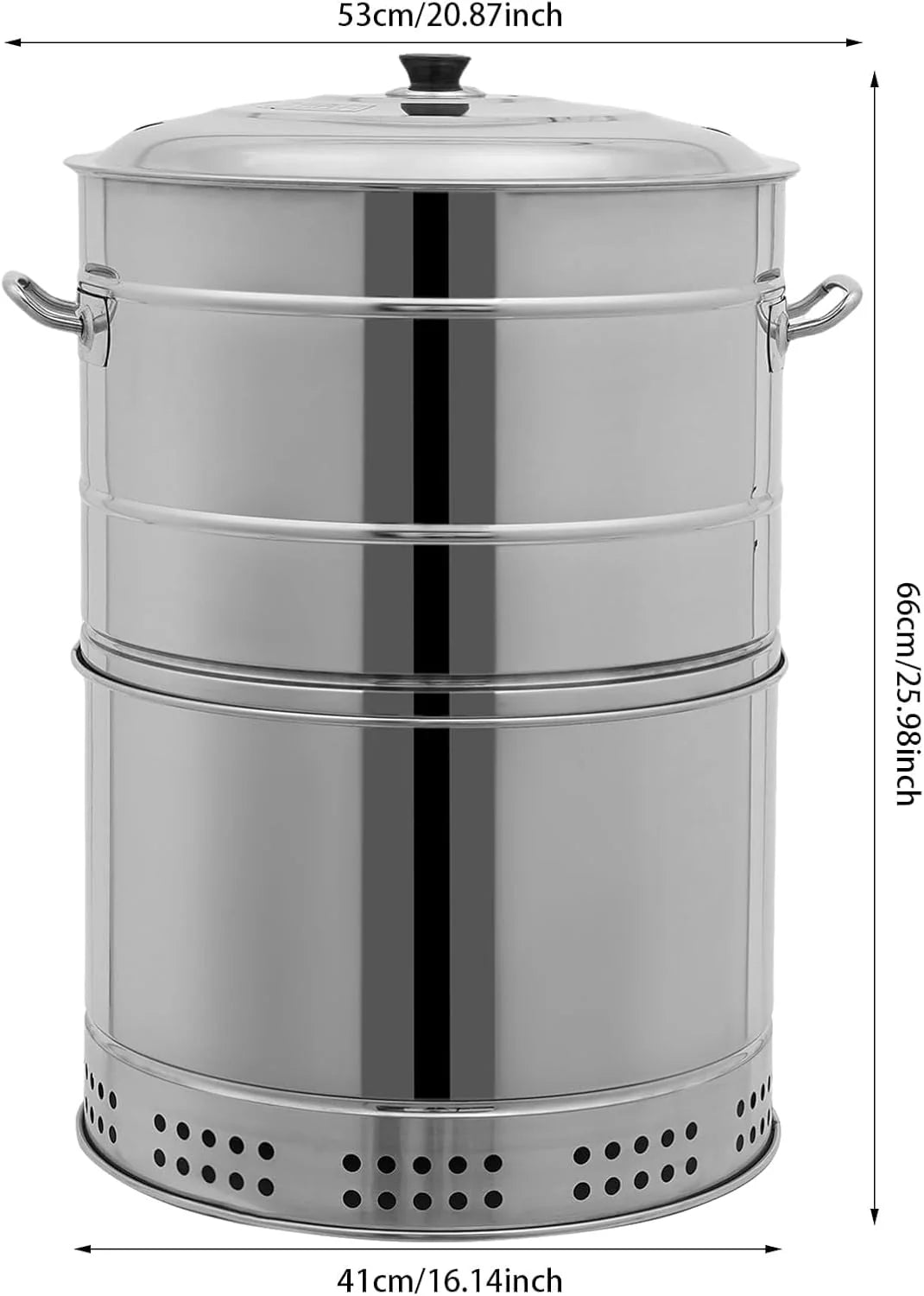 Duże przenośne grille węglowe, grill węglowy ze stali nierdzewnej w kształcie beczki, 360° bezdymny grill zewnętrzny z 50 szpikulcami, wędzarnia do grillowania, gotowania na świeżym powietrzu i podróży