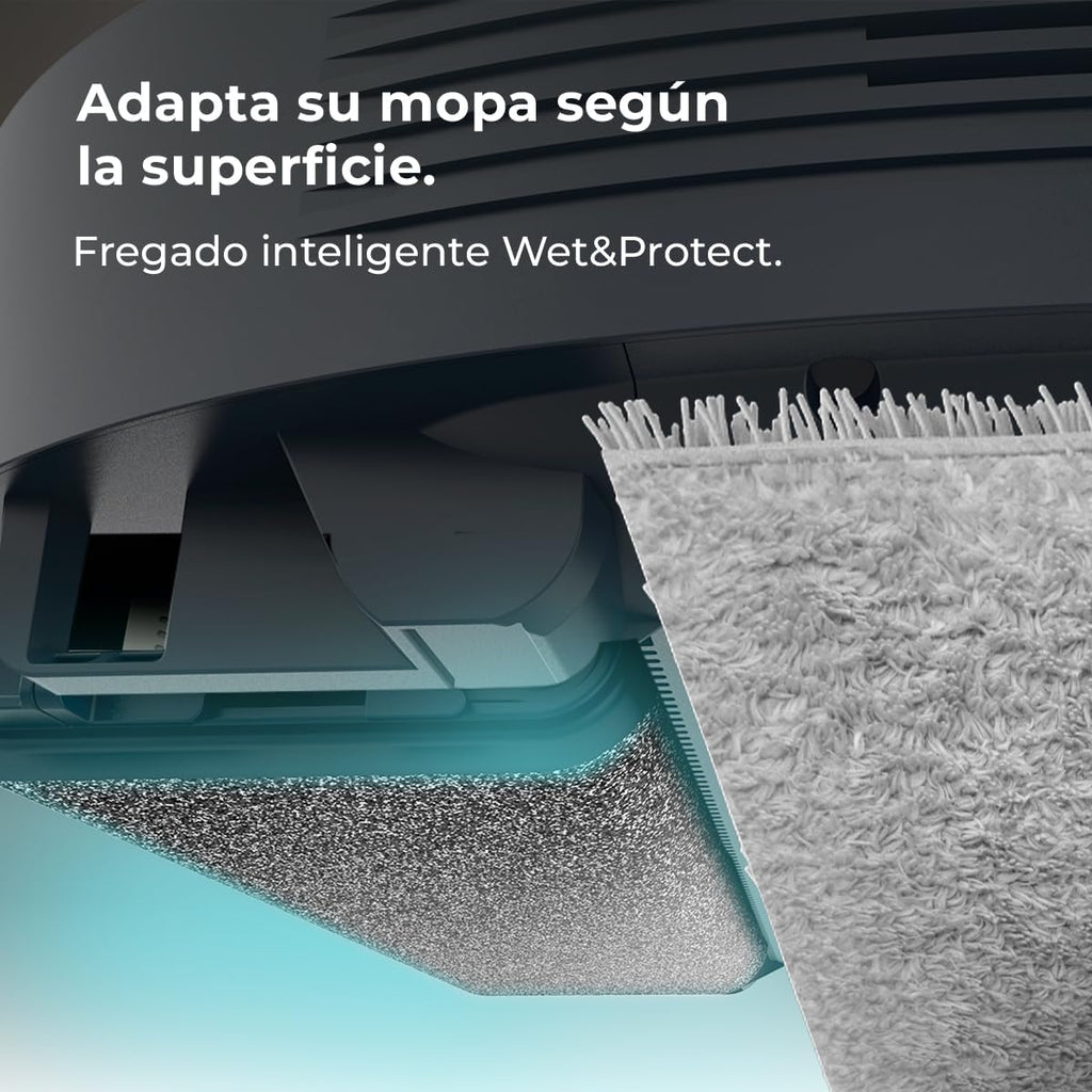 Robot odkurzający i mopujący Cecotec z AI, samoopróżniającą się stacją i technologią laserową Conga Z100. 20000 Pa, profesjonalne mopowanie z dwumateriałową ściereczką XXL, samoopróżnianie z kurzu, wody i czyszczenie ściereczek, aplikacja