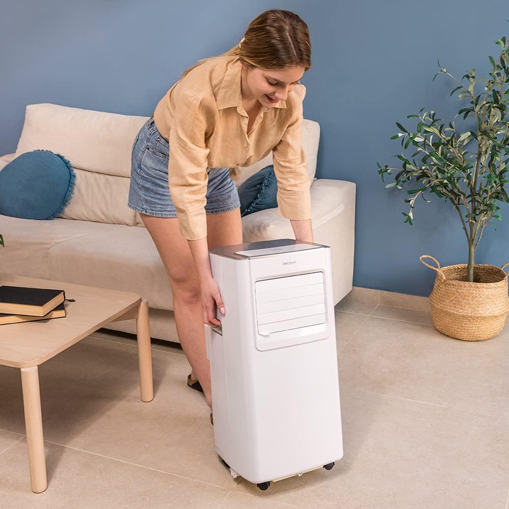 Przenóśny klimatyzator Cecotec z pilotem ForceClima 7100. 7000 BTU, niskie zużycie energii, wyświetlacz LED, 4 tryby, 2 prędkości, zasięg 15-20m2