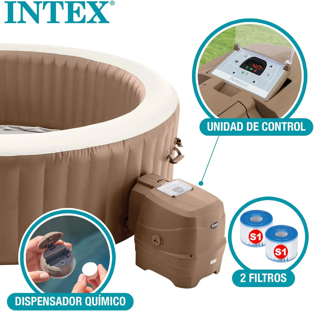 Intex 28428EX Nadmuchiwane SPA, beżowy, 6 osób