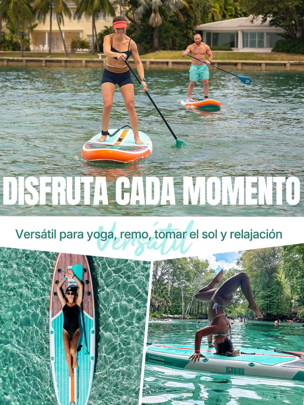 Niphean Dmuchana Deska Paddle Surf dla Dorosłych ze Wszystkimi Akcesoriami, Dmuchana Deska SUP 320cm dla Wszystkich Poziomów, SUP o Nośności 200kg dla 2 Osób, Deska Stand Up Paddle z Siedziskiem