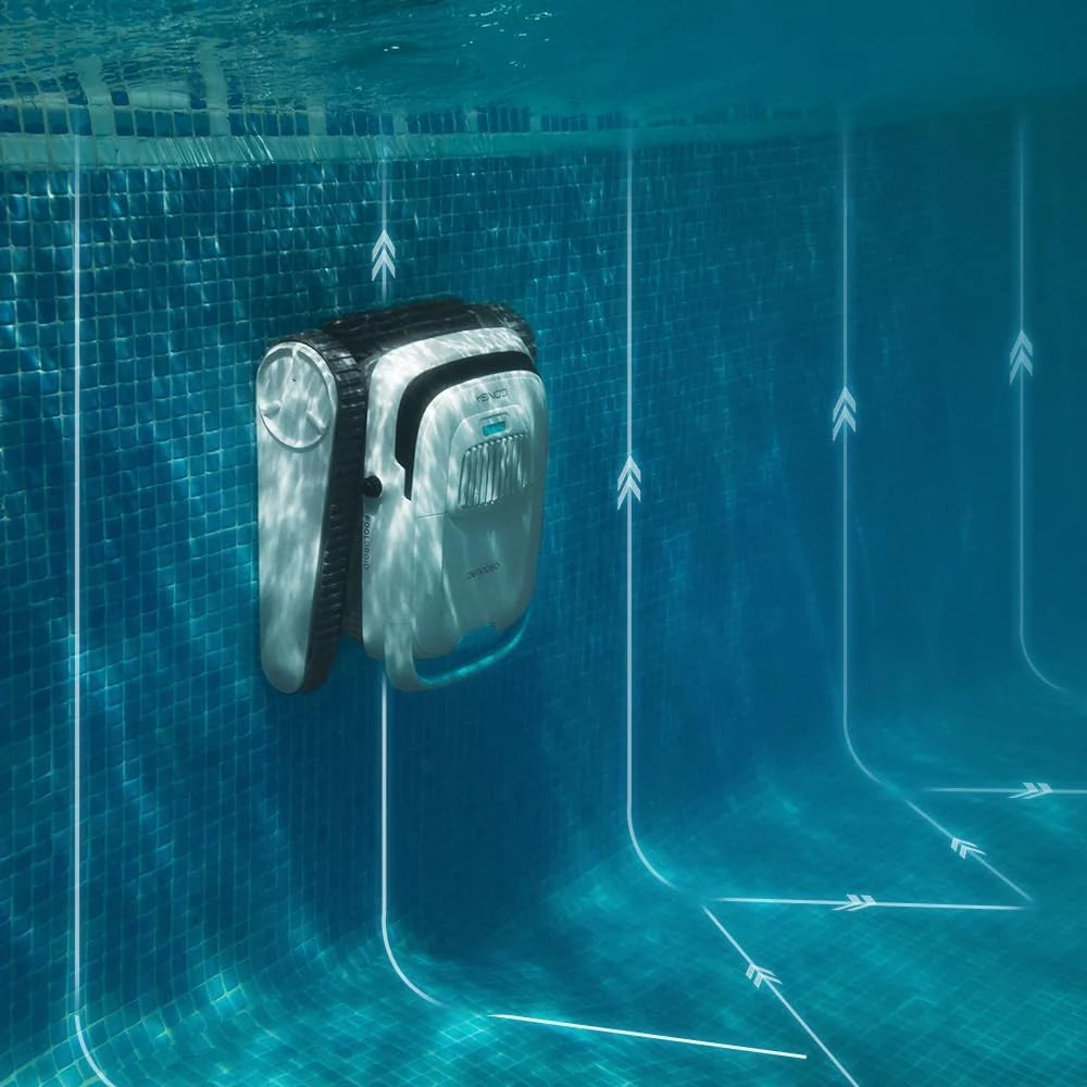 Robot sprzątający do basenu Cecotec Conga Pooldroid 5000 TotalClean Pearl, czyści dno, ściany i linię wodną. Powierzchnia do 100m2, maksymalne nachylenie 90º, systematyczne czyszczenie, czas pracy 100min, pojemność 4L
