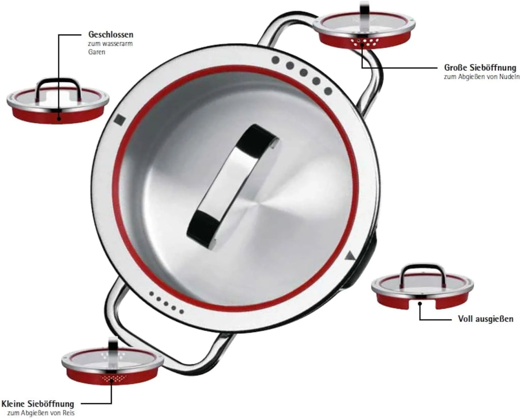 Wmf Function 4 Cookware Set, Metal, Silver, 5 Pieces