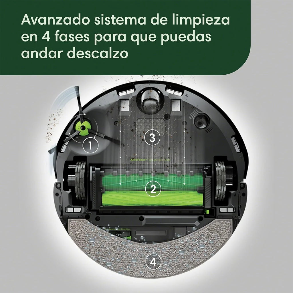 iRobot Roomba Combo 10 MAX + stacja AutoWash, Robot sprzątający, Odkurzacz i mop, Wielofunkcyjny samooczyszczający, Uzupełnia wodę, Myje i suszy mopy, Automatyczne opróżnianie, Chowany mop, Unika przeszkód, Aplikacja