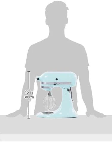 KitchenAid Mikser planetarny — Artisan — Robot kuchenny z uchylną głowicą — Mikser z 5 akcesoriami — Mikser cukierniczy z 2 misami ze stali nierdzewnej — 4,8 L i 3 L — Błękitny lód