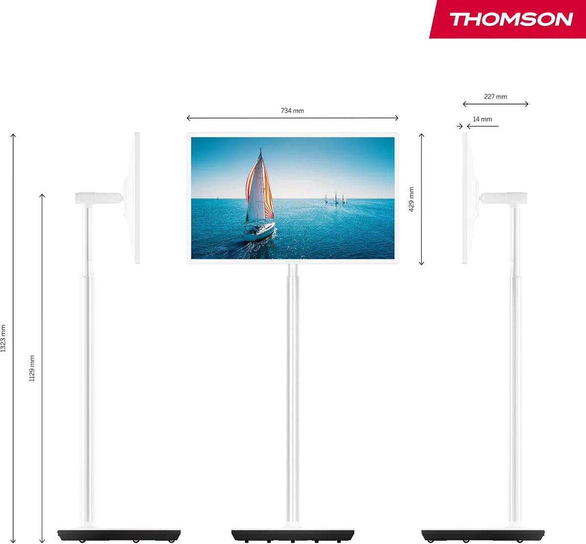 THOMSON 32 cale (81 cm) Go TV, przenośny telewizor Android – HD Ready (1366x768), sterowanie głosowe, Bluetooth 5.1, Wi-Fi, funkcja punktu dostępowego, do 4 godzin pracy na baterii – 32HA4M44