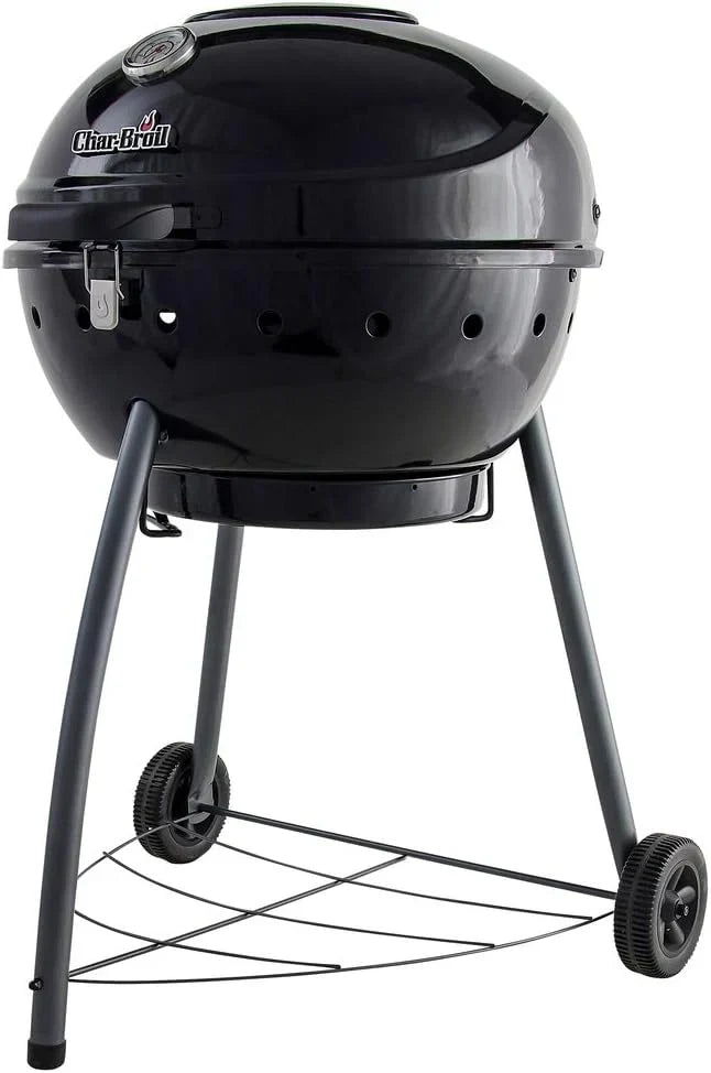 Grill węglowy Char-Broil Kettleman Charcoal Barbecue - Ruszt na węgiel drzewny, technologia TRU-Infrared, wyjmowana tacka na popiół - Idealny do gotowania na świeżym powietrzu, w ogrodzie i na patio